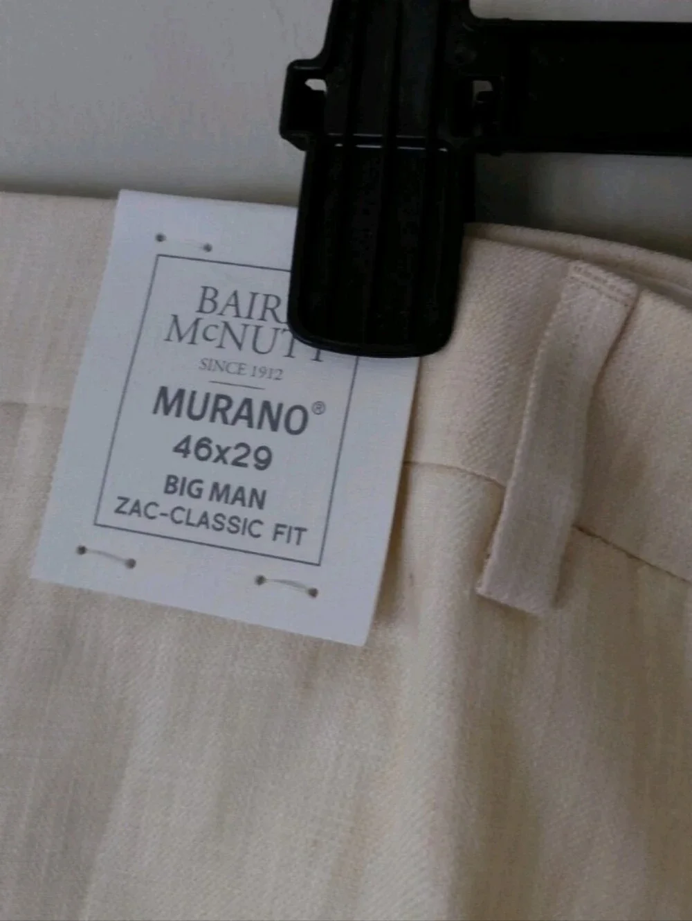 Nwt Baird McNutt 100% Linen Mens Pants 46x29 Zac Classic Fit Flat Front Cream